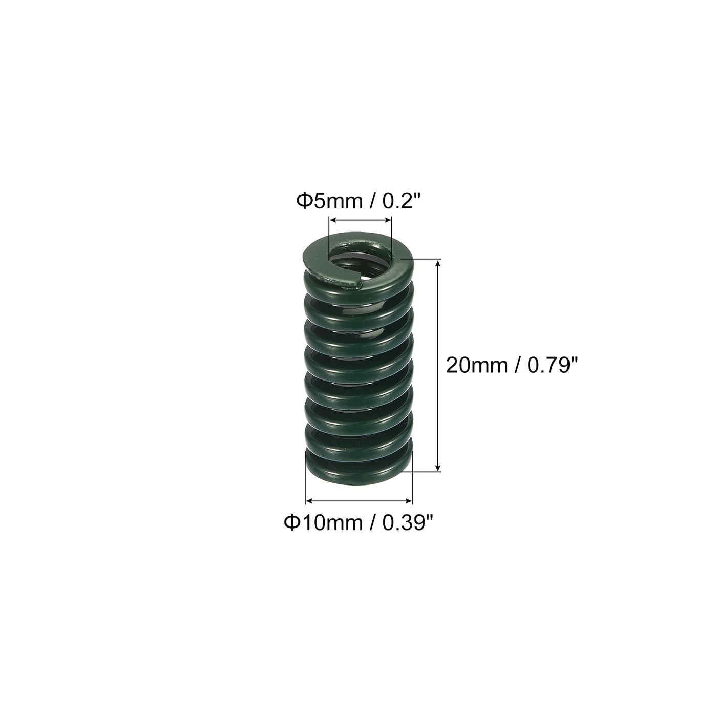 uxcell Uxcell 3D Printer Die Spring, 6pcs 10mm OD 20mm Long Spiral Stamping Compression Green