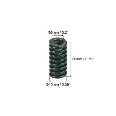 Harfington Uxcell 3D Printer Die Spring, 6pcs 10mm OD 20mm Long Spiral Stamping Compression Green