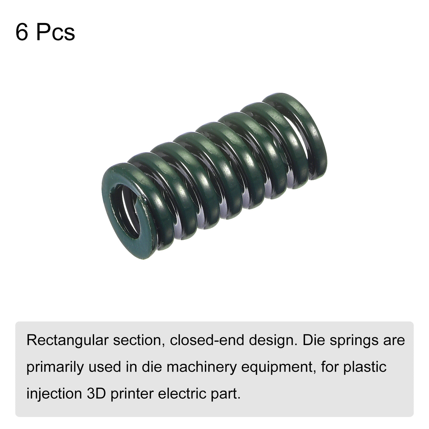 uxcell Uxcell 3D Printer Die Spring, 6pcs 10mm OD 20mm Long Spiral Stamping Compression Green