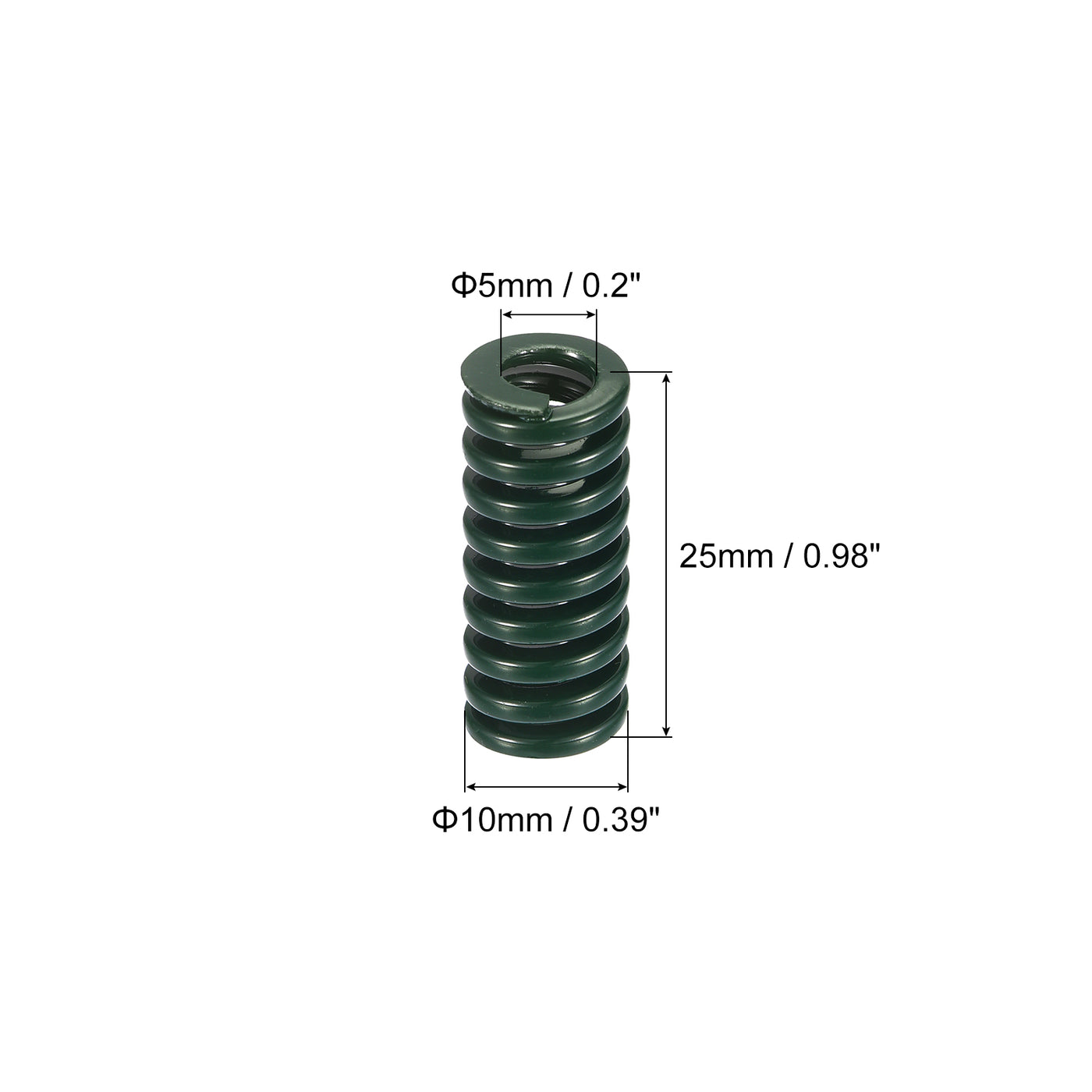 uxcell Uxcell 3D Printer Die Spring, 6pcs 10mm OD 25mm Long Spiral Stamping Compression Green