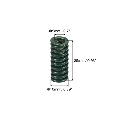 Harfington Uxcell 3D Printer Die Spring, 6pcs 10mm OD 25mm Long Spiral Stamping Compression Green