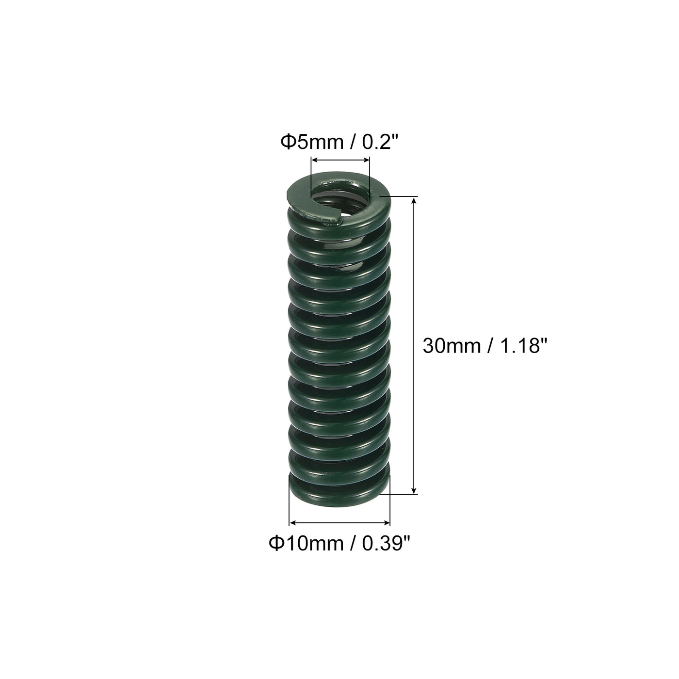 uxcell Uxcell 3D Printer Die Spring, 2pcs 10mm OD 30mm Long Spiral Stamping Compression Green