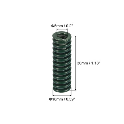 Harfington Uxcell 3D Printer Die Spring, 2pcs 10mm OD 30mm Long Spiral Stamping Compression Green