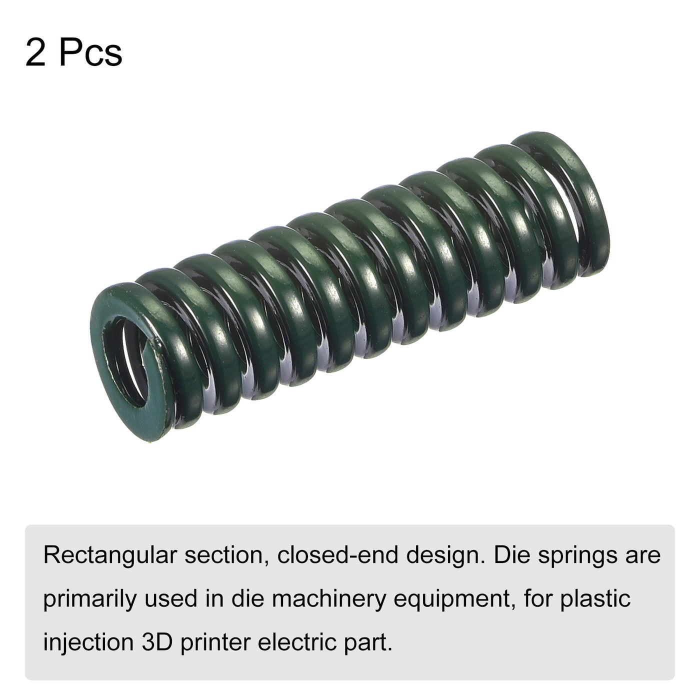 uxcell Uxcell 3D Printer Die Spring, 2pcs 10mm OD 30mm Long Spiral Stamping Compression Green