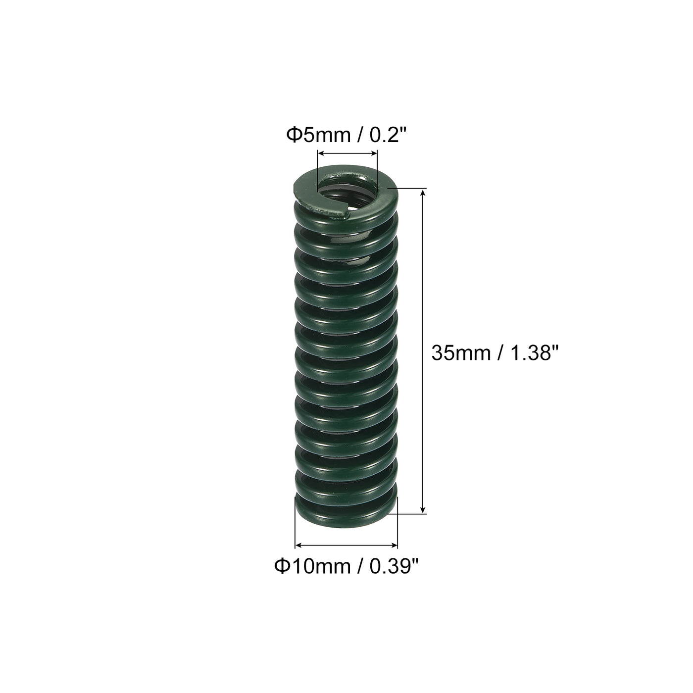 uxcell Uxcell 3D Printer Die Spring, 6pcs 10mm OD 35mm Long Spiral Stamping Compression Green