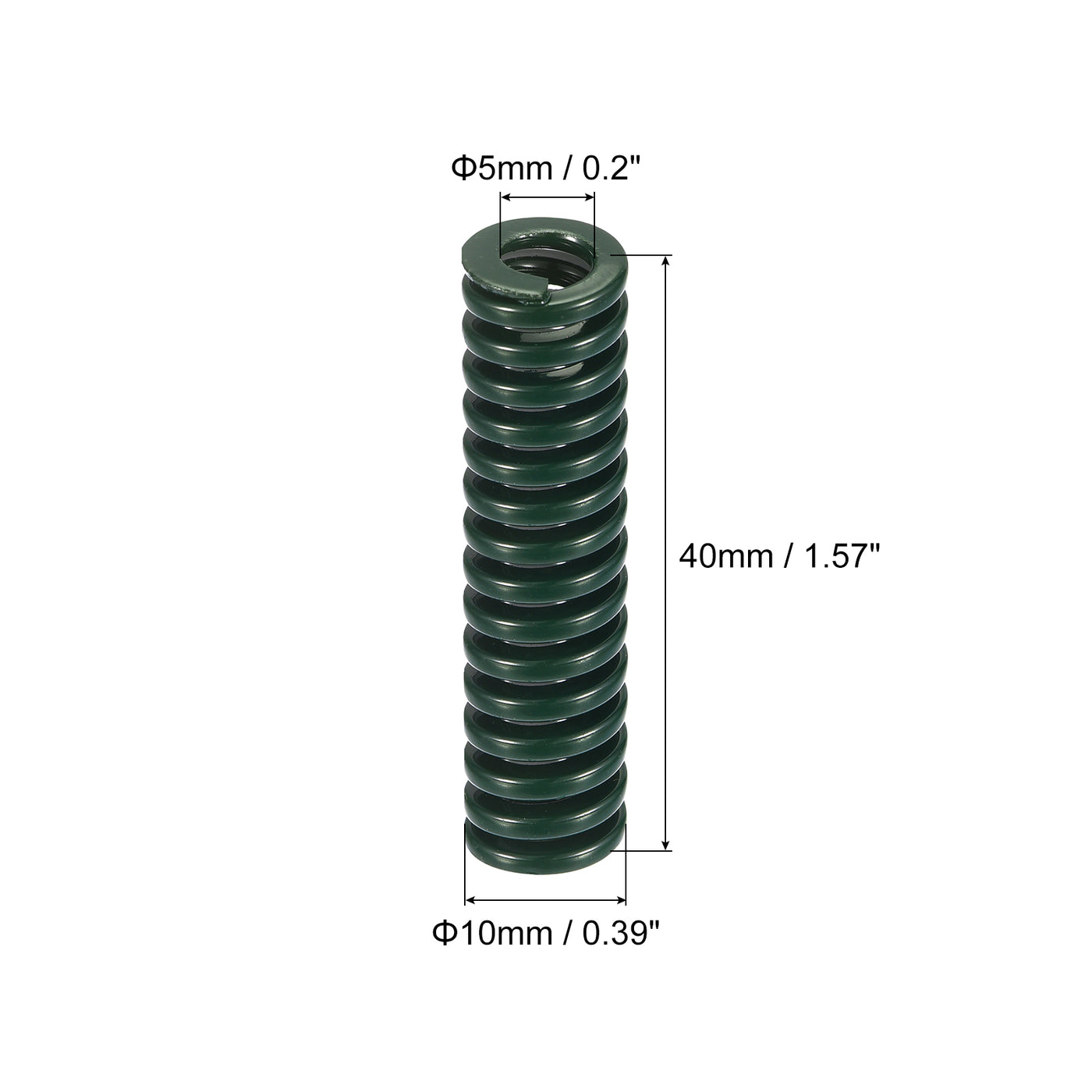 uxcell Uxcell 3D Printer Die Spring, 2pcs 10mm OD 40mm Long Spiral Stamping Compression Green