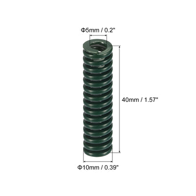 Harfington Uxcell 3D Printer Die Spring, 2pcs 10mm OD 40mm Long Spiral Stamping Compression Green