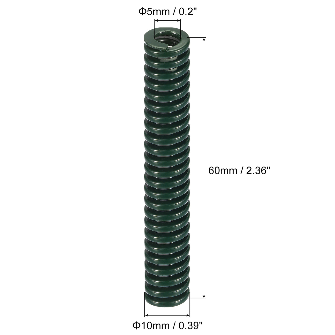 uxcell Uxcell 3D Printer Die Spring, 6pcs 10mm OD 60mm Long Spiral Stamping Compression Green