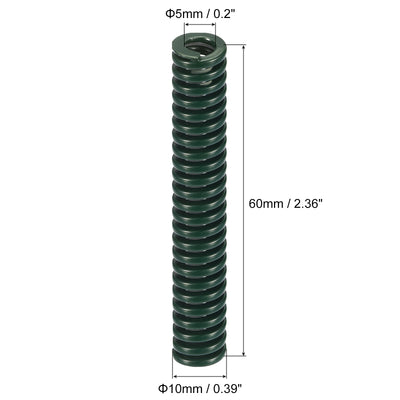 Harfington Uxcell 3D Printer Die Spring, 6pcs 10mm OD 60mm Long Spiral Stamping Compression Green