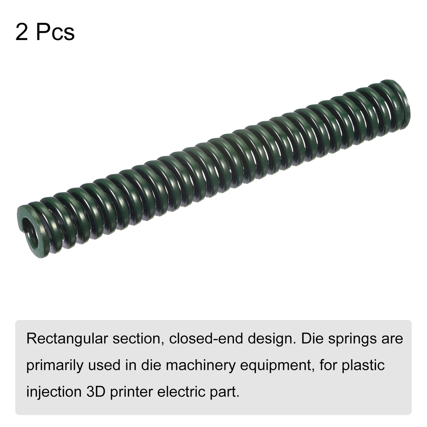 uxcell Uxcell 3D Printer Die Spring, 2pcs 10mm OD 75mm Long Spiral Stamping Compression Green