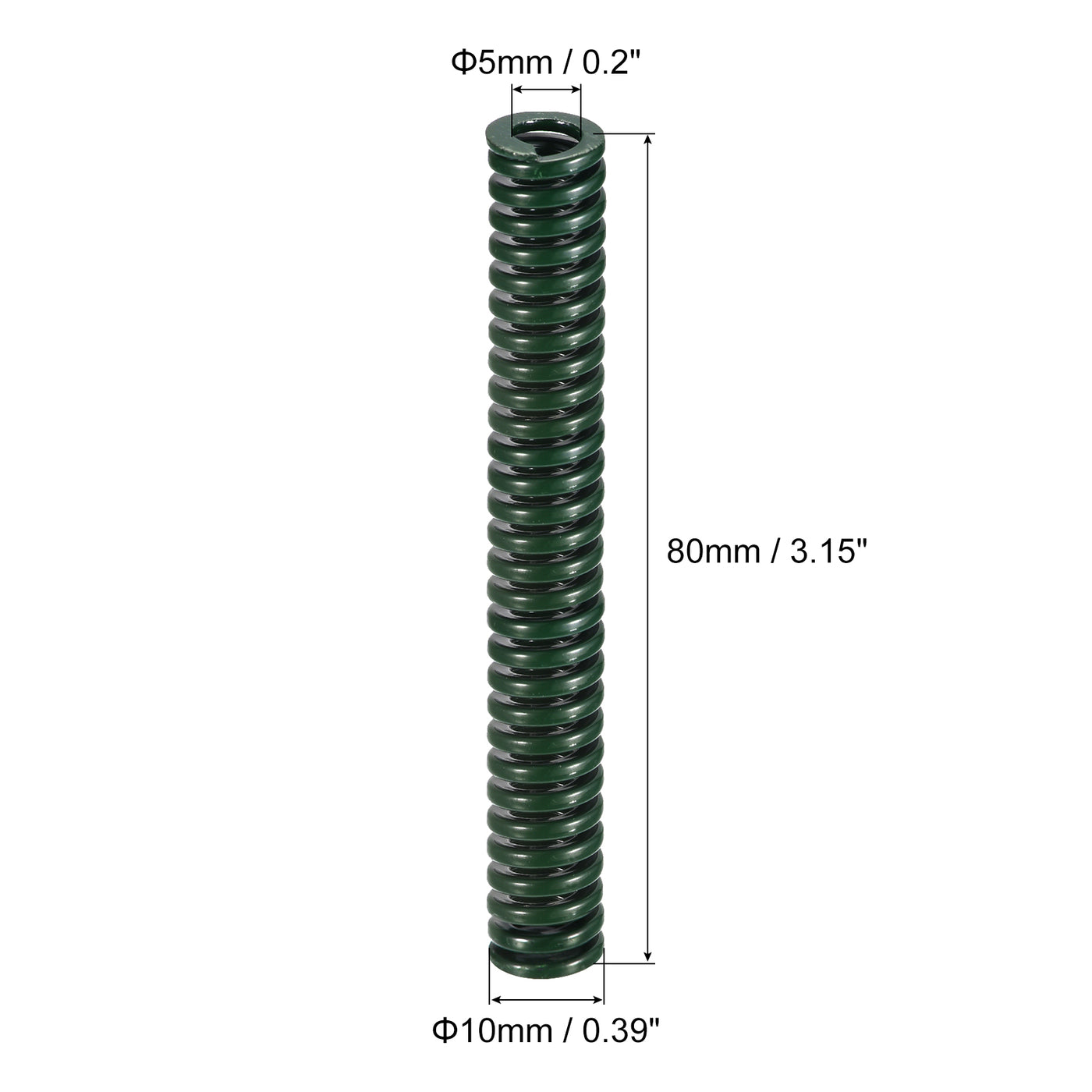 uxcell Uxcell 3D Printer Die Spring, 2pcs 10mm OD 80mm Long Spiral Stamping Compression Green