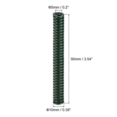 Harfington Uxcell 3D Printer Die Spring, 2pcs 10mm OD 90mm Long Spiral Stamping Compression Green