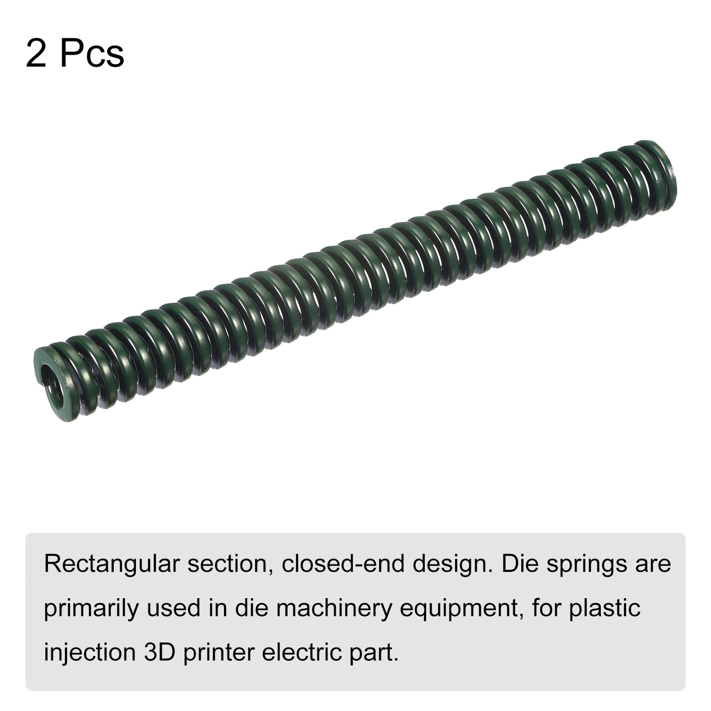 uxcell Uxcell 3D Printer Die Spring, 2pcs 10mm OD 90mm Long Spiral Stamping Compression Green