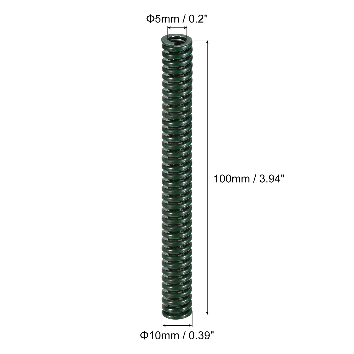 uxcell Uxcell 3D Printer Die Spring, 2pcs 10mm OD 100mm Long Spiral Stamping Compression Green