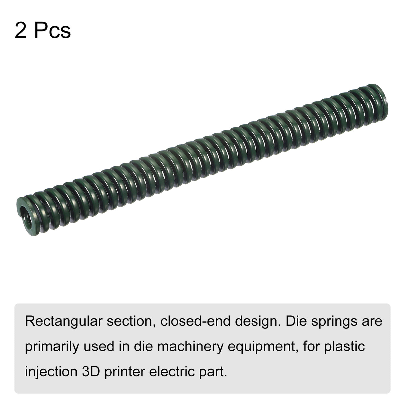 uxcell Uxcell 3D Printer Die Spring, 2pcs 10mm OD 100mm Long Spiral Stamping Compression Green