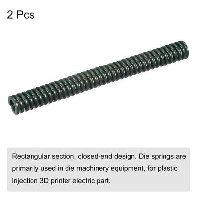 Harfington Uxcell 3D Printer Die Spring, 2pcs 10mm OD 100mm Long Spiral Stamping Compression Green