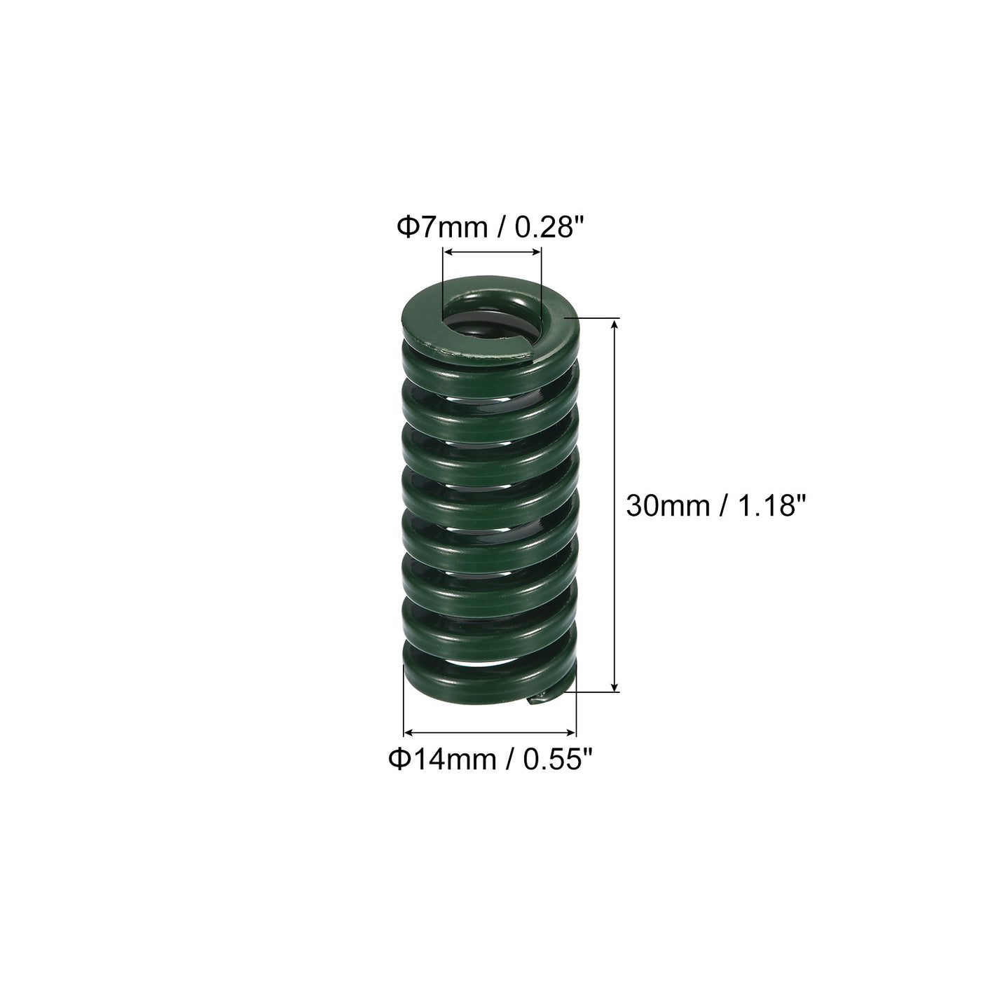 uxcell Uxcell 3D Printer Die Spring, 6pcs 14mm OD 30mm Long Spiral Stamping Compression Green