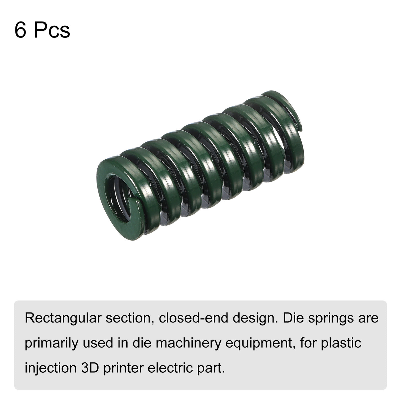 uxcell Uxcell 3D Printer Die Spring, 6pcs 14mm OD 30mm Long Spiral Stamping Compression Green