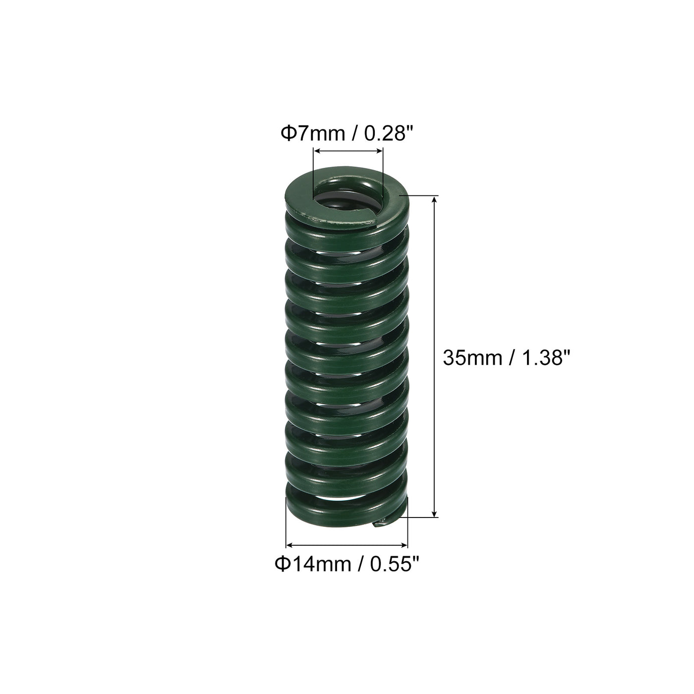 uxcell Uxcell 3D Printer Die Spring, 2pcs 14mm OD 35mm Long Spiral Stamping Compression Green