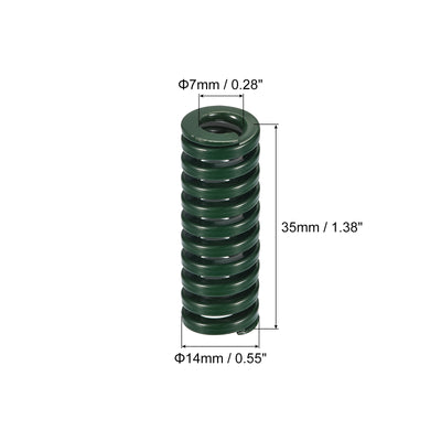 Harfington Uxcell 3D Printer Die Spring, 2pcs 14mm OD 35mm Long Spiral Stamping Compression Green