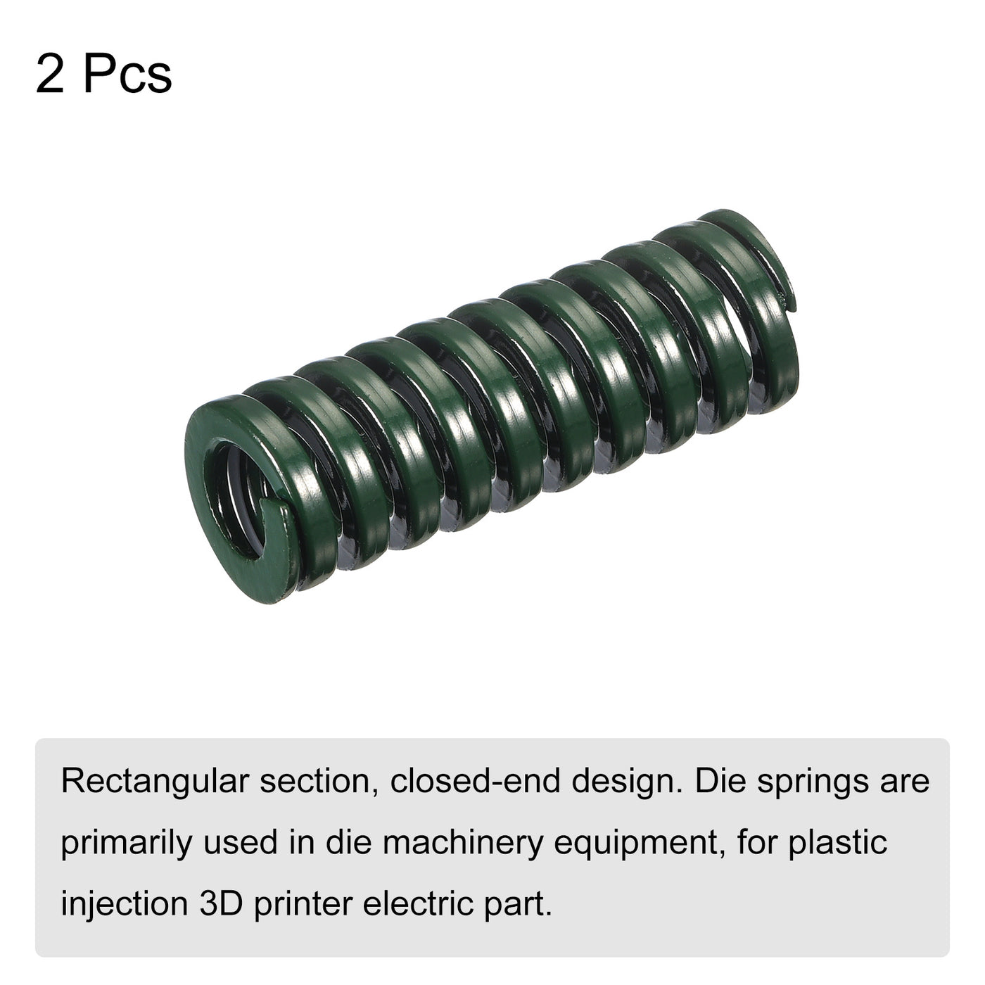 uxcell Uxcell 3D Printer Die Spring, 2pcs 14mm OD 35mm Long Spiral Stamping Compression Green