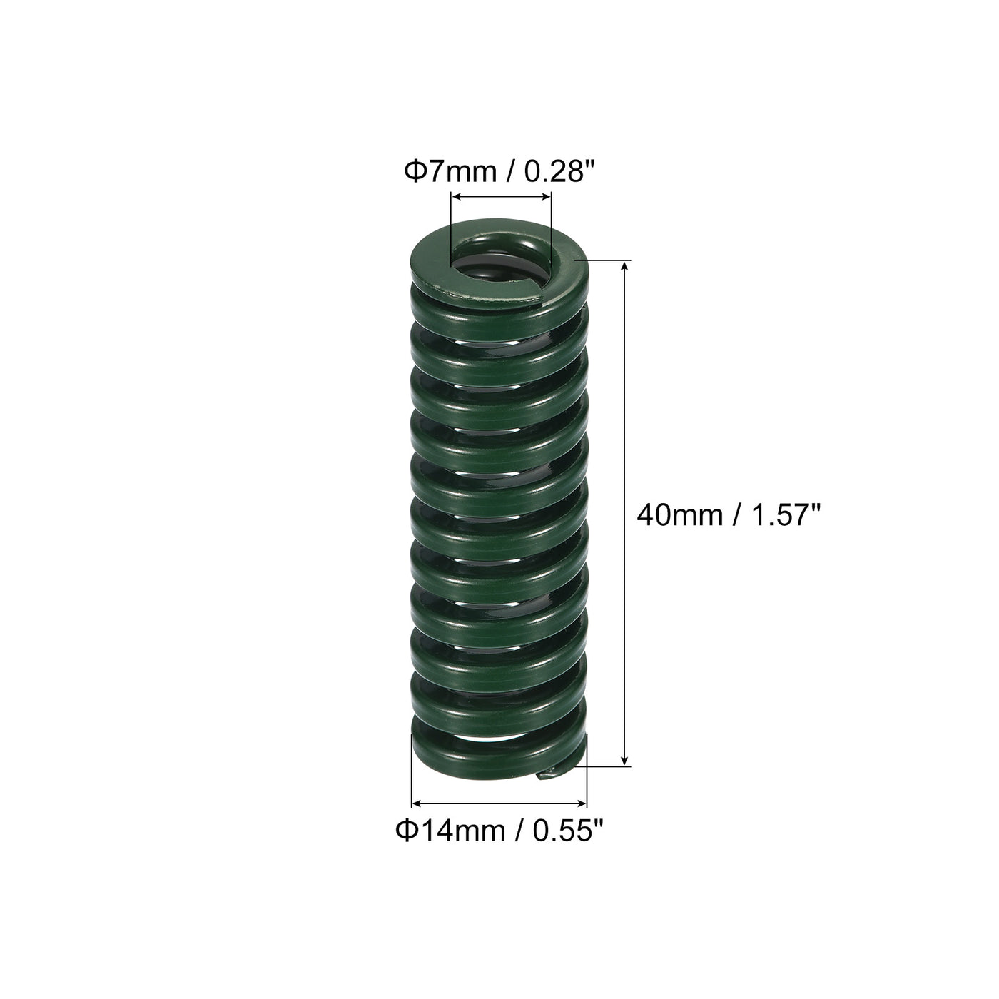 uxcell Uxcell 3D Printer Die Spring, 2pcs 14mm OD 40mm Long Spiral Stamping Compression Green