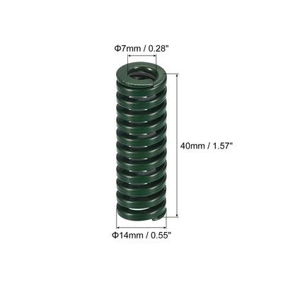 Harfington Uxcell 3D Printer Die Spring, 2pcs 14mm OD 40mm Long Spiral Stamping Compression Green