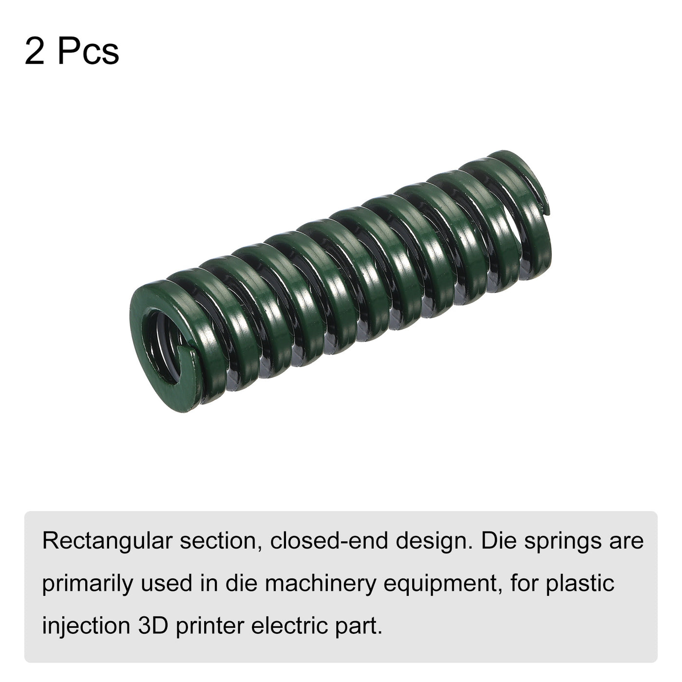 uxcell Uxcell 3D Printer Die Spring, 2pcs 14mm OD 40mm Long Spiral Stamping Compression Green