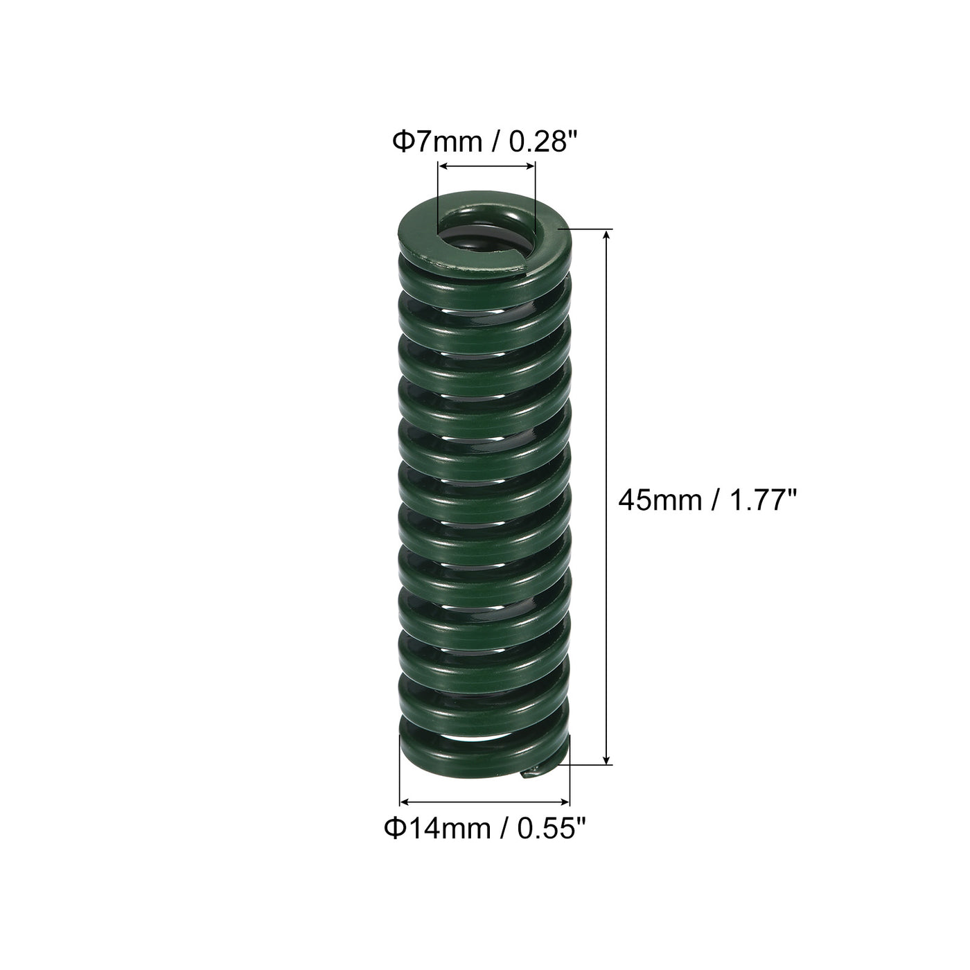 uxcell Uxcell 3D Printer Die Spring, 2pcs 14mm OD 45mm Long Spiral Stamping Compression Green