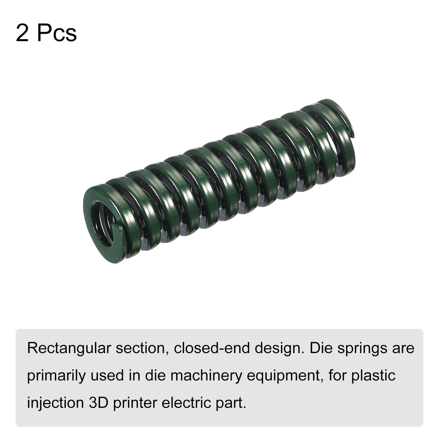 uxcell Uxcell 3D Printer Die Spring, 2pcs 14mm OD 45mm Long Spiral Stamping Compression Green