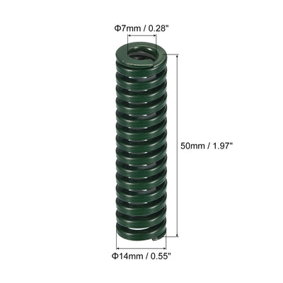 Harfington Uxcell 3D Printer Die Spring, 2pcs 14mm OD 50mm Long Spiral Stamping Compression Green