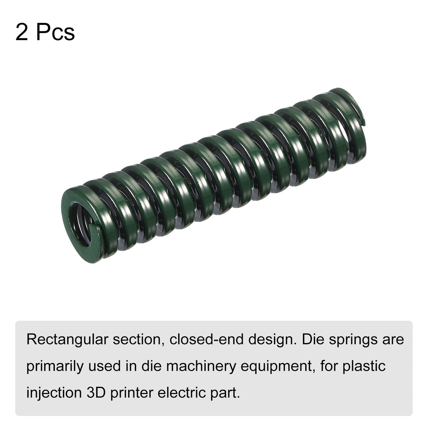 uxcell Uxcell 3D Printer Die Spring, 2pcs 14mm OD 50mm Long Spiral Stamping Compression Green