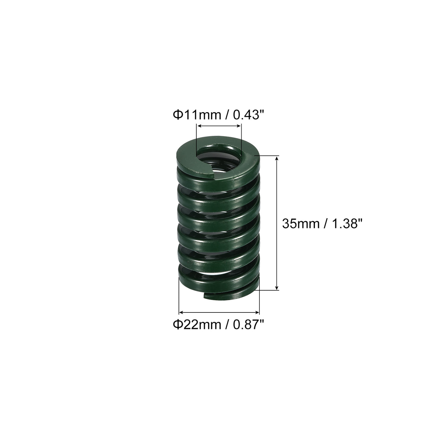 uxcell Uxcell 3D Printer Die Spring, 1pcs 22mm OD 35mm Long Spiral Stamping Compression Green