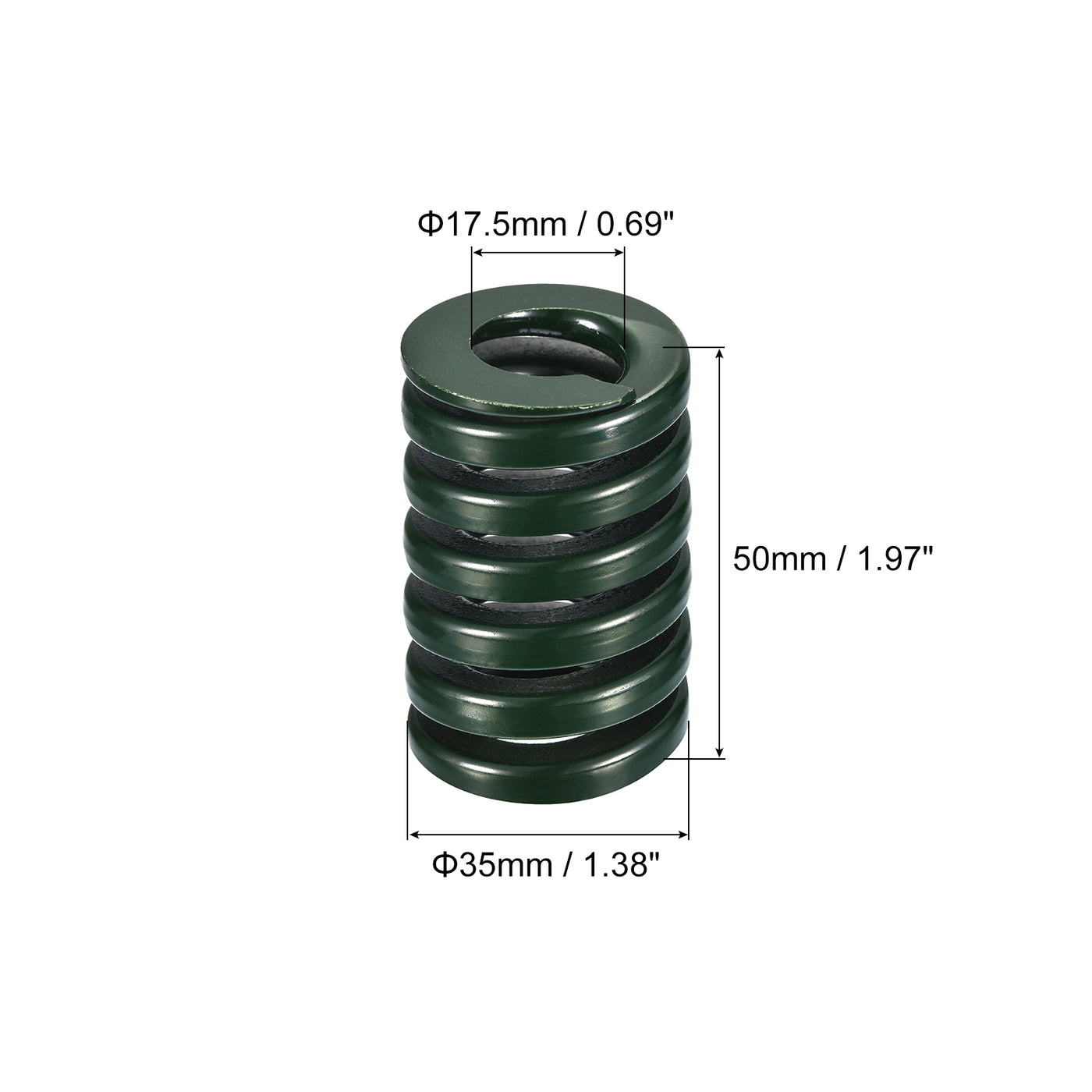 uxcell Uxcell 3D Printer Die Spring, 2pcs 35mm OD 50mm Long Spiral Stamping Compression Green