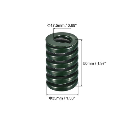 Harfington Uxcell 3D Printer Die Spring, 2pcs 35mm OD 50mm Long Spiral Stamping Compression Green