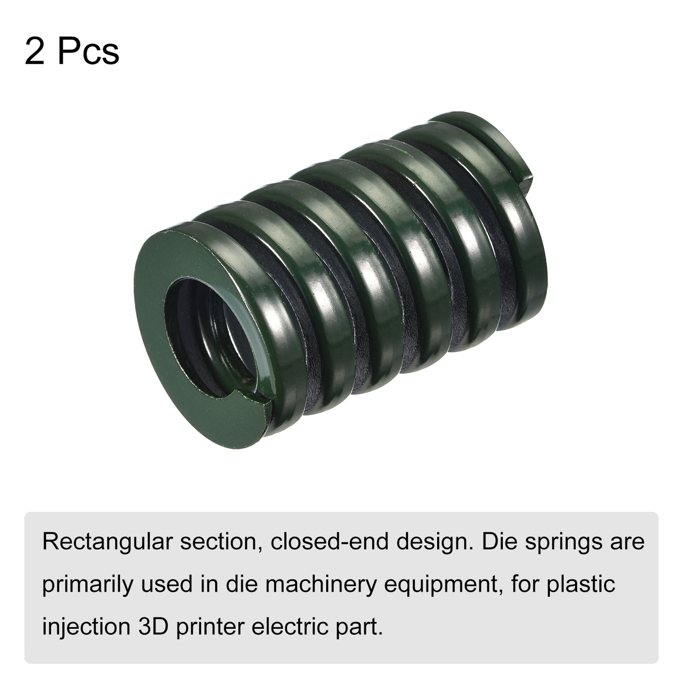 uxcell Uxcell 3D Printer Die Spring, 2pcs 35mm OD 50mm Long Spiral Stamping Compression Green