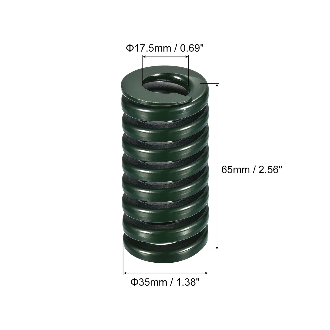 uxcell Uxcell 3D Printer Die Spring, 2pcs 35mm OD 65mm Long Spiral Stamping Compression Green