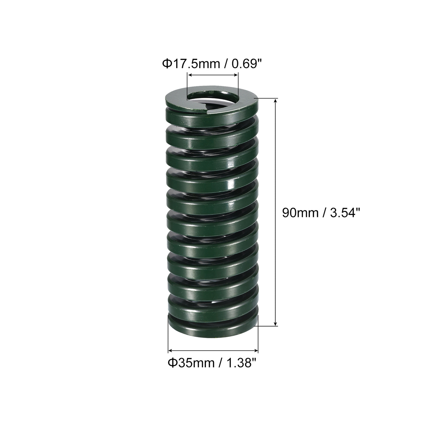 uxcell Uxcell 3D Printer Die Spring, 1pcs 35mm OD 90mm Long Spiral Stamping Compression Green