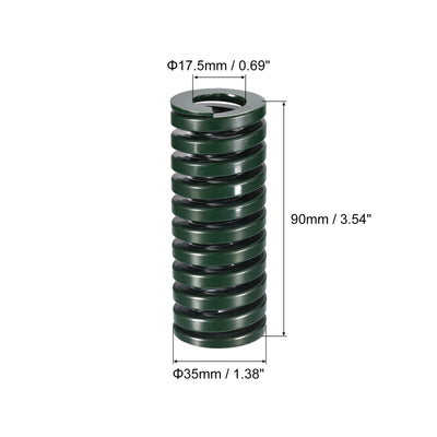 Harfington Uxcell 3D Printer Die Spring, 1pcs 35mm OD 90mm Long Spiral Stamping Compression Green