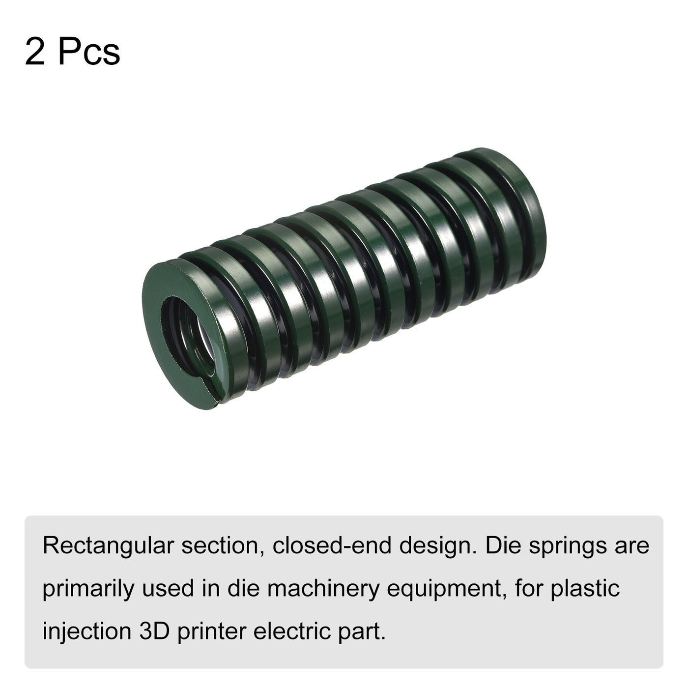 uxcell Uxcell 3D Printer Die Spring, 2pcs 35mm OD 90mm Long Spiral Stamping Compression Green