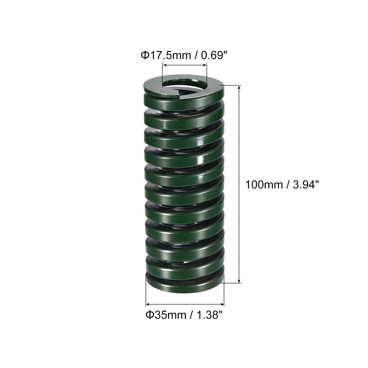 uxcell Uxcell 3D Printer Die Spring, 1pcs 35mm OD 100mm Long Spiral Stamping Compression Green