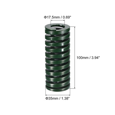 Harfington Uxcell 3D Printer Die Spring, 1pcs 35mm OD 100mm Long Spiral Stamping Compression Green