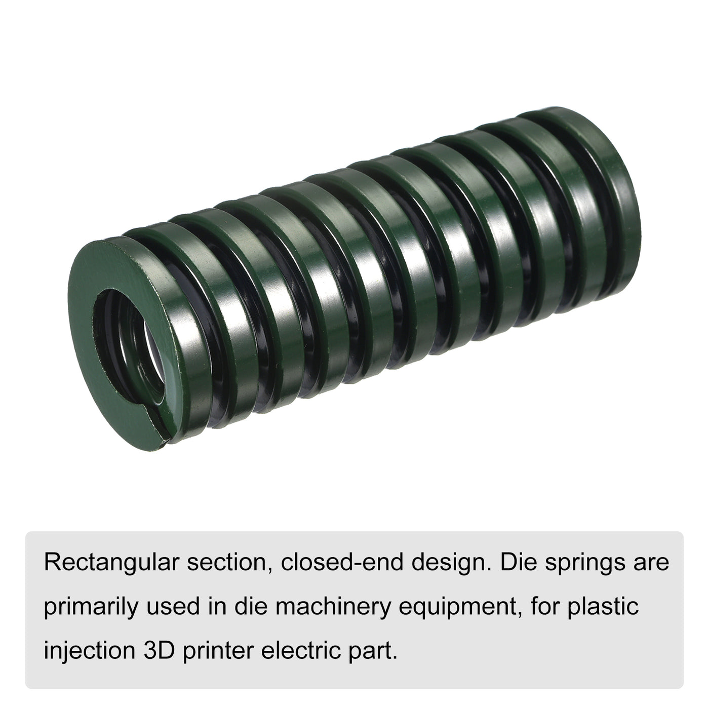 uxcell Uxcell 3D Printer Die Spring, 1pcs 35mm OD 100mm Long Spiral Stamping Compression Green