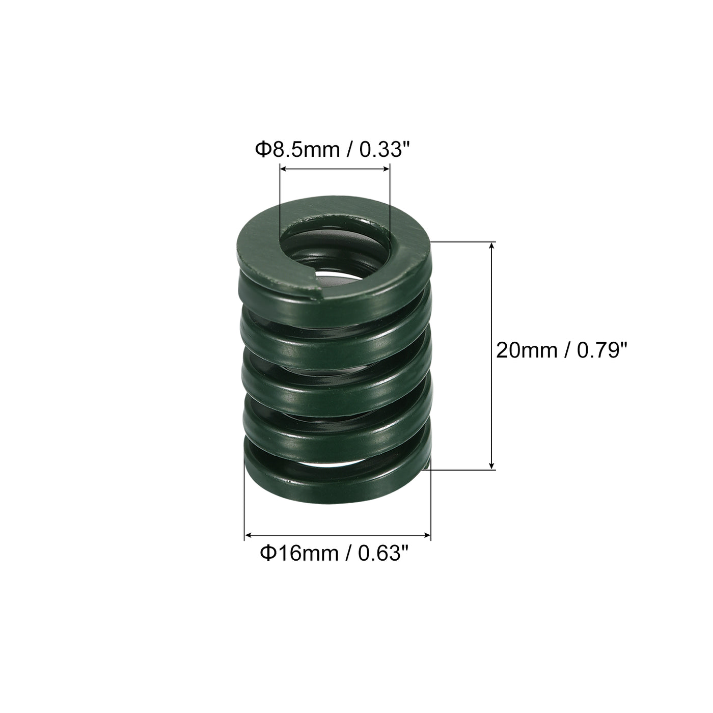 uxcell Uxcell 3D Printer Die Spring, 2pcs 16mm OD 20mm Long Spiral Stamping Compression Green