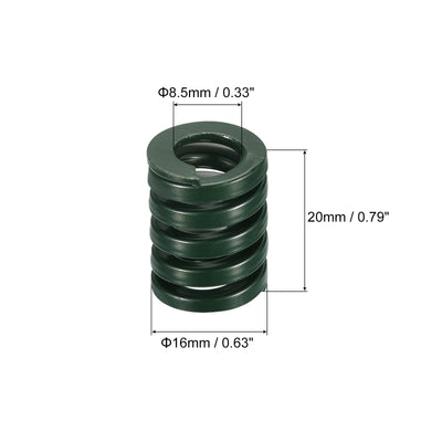 Harfington Uxcell 3D Printer Die Spring, 2pcs 16mm OD 20mm Long Spiral Stamping Compression Green