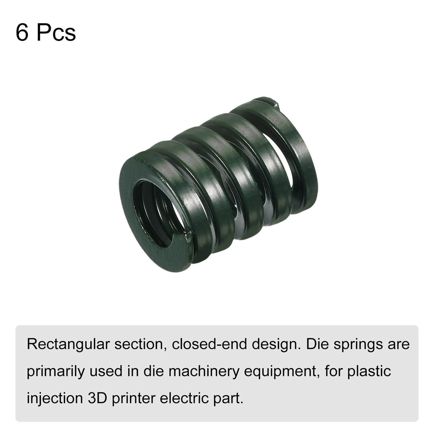 uxcell Uxcell 3D Printer Die Spring, 6pcs 16mm OD 20mm Long Spiral Stamping Compression Green