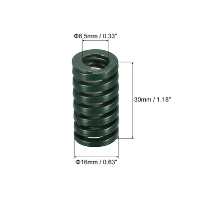 Harfington Uxcell 3D Printer Die Spring, 2pcs 16mm OD 30mm Long Spiral Stamping Compression Green