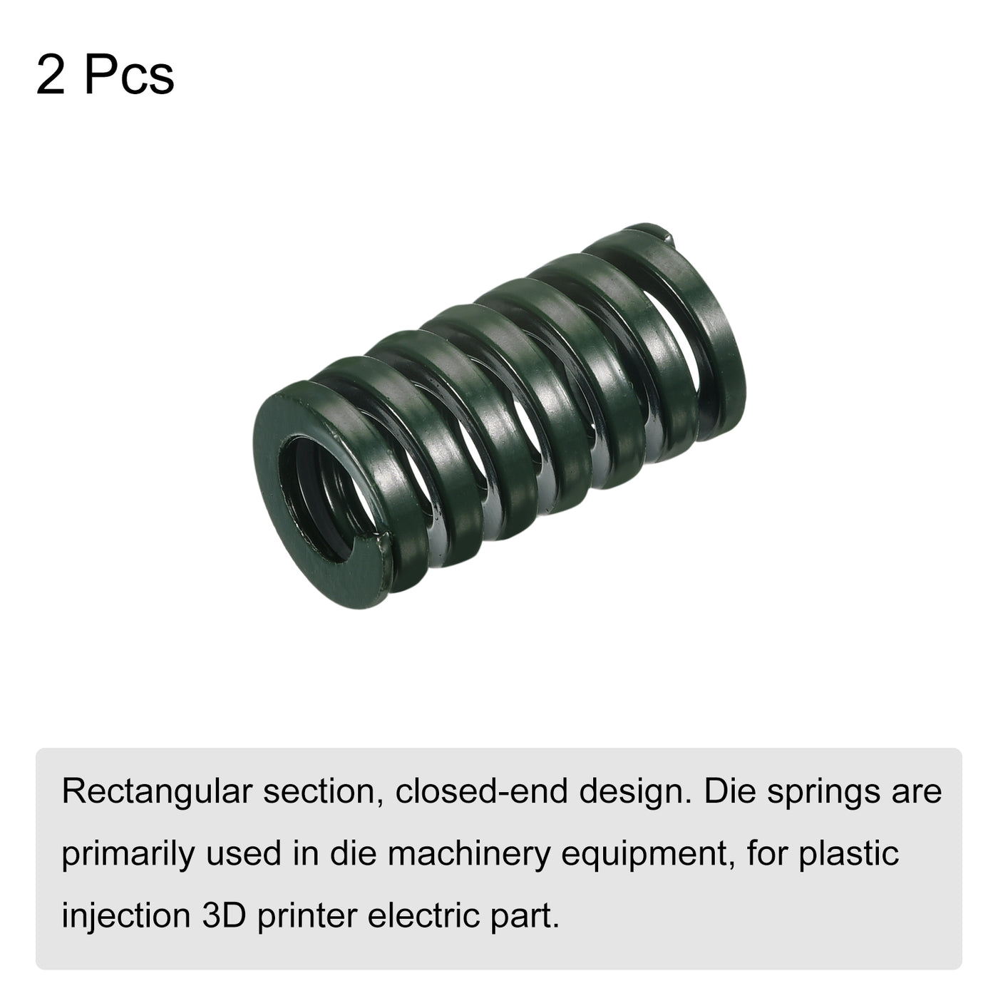 uxcell Uxcell 3D Printer Die Spring, 2pcs 16mm OD 30mm Long Spiral Stamping Compression Green