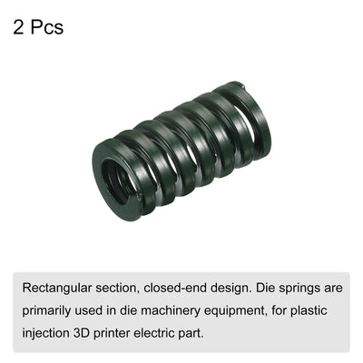 Harfington Uxcell 3D Printer Die Spring, 2pcs 16mm OD 30mm Long Spiral Stamping Compression Green