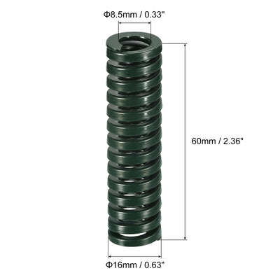 uxcell Uxcell 3D Printer Die Spring, 6pcs 16mm OD 60mm Long Spiral Stamping Compression Green